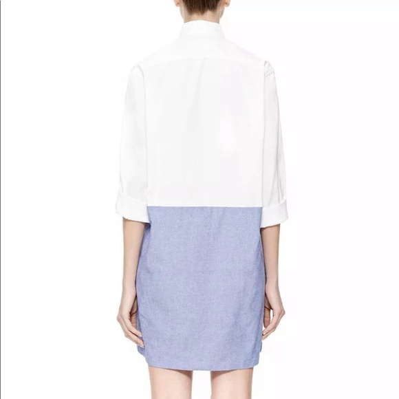 0174 Harvey Faircloth contrast long sleeve denim shirt dress sz 2 - Picture 2 of 8